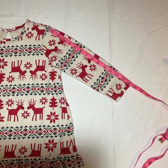 Hanna Andersson Girls Size 5 110cm Reindeer Dear Deer Flannel Nightgown - Picture 5 of 7